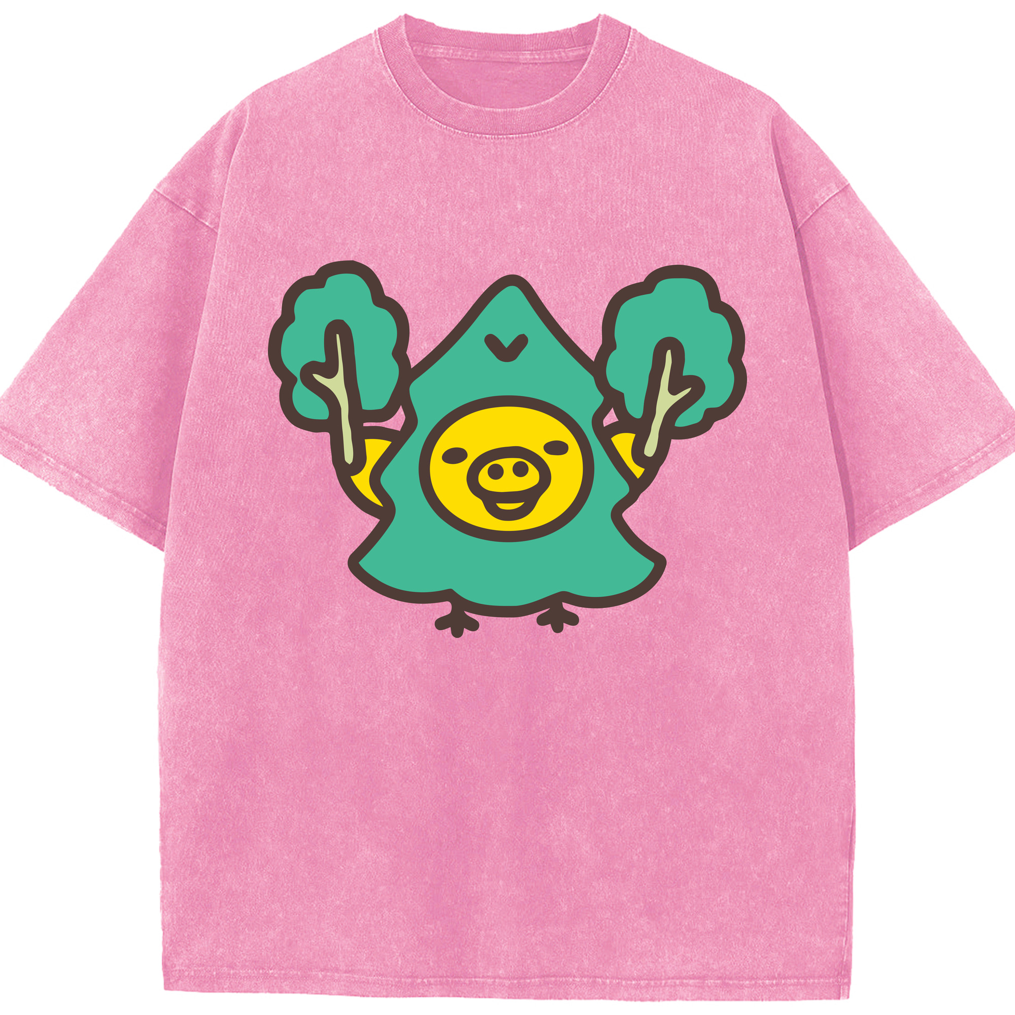 （画像用） リラックマ リラックマ キイロイトリ Rilakkuma Korilakkuma Kiiroitori 綿100% ヴィンテージ風 半袖Tシャツ（フロントプリント）